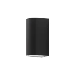 Prios buitenwandlamp Irfan rond zwart 15,5 cm