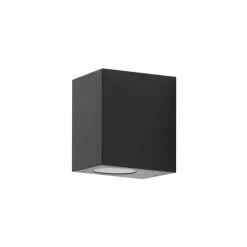 Prios buitenwandlamp Irfan hoekig zwart 10 cm