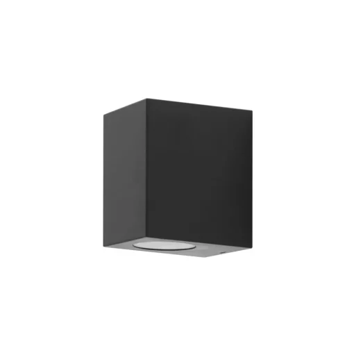 Prios buitenwandlamp Irfan hoekig zwart 10 cm