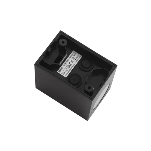 Prios buitenwandlamp Irfan hoekig zwart 10 cm