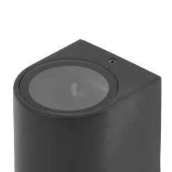 Prios buitenwandlamp Tetje, zwart, rond, 16 cm, set van 4