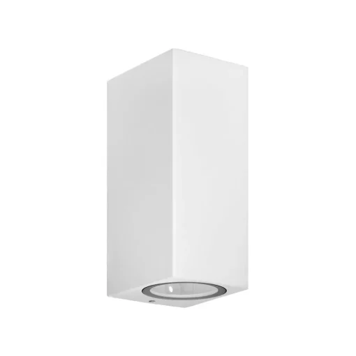 Prios buitenwandlamp Tetje, wit, hoekig, 16 cm