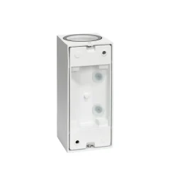 Prios buitenwandlamp Tetje, wit, hoekig, 16 cm