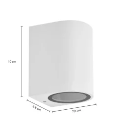 Prios buitenwandlamp Tetje, wit, rond, 10 cm, set van 4
