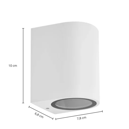 Prios buitenwandlamp Tetje, wit, rond, 10 cm, set van 4