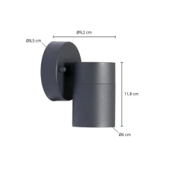 Prios buitenwandlamp Tulimar, 1-lamp, antraciet, metaal