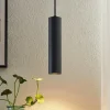 Prios hanglamp Neliyah, Ø 6 cm, zwart, metaal, GU10