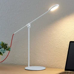 Prios Ihario LED tafellamp CCT, dimbaar, wit