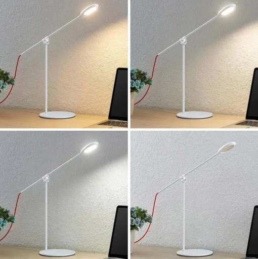 Prios Ihario LED tafellamp CCT, dimbaar, wit