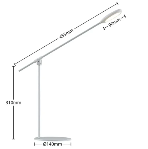 Prios Ihario LED tafellamp CCT, dimbaar, wit