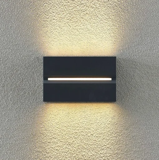 Prios Itarion LED buitenwandlamp, heldere kap