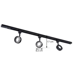 Prios Jardani railsystem 3-lamps zwart
