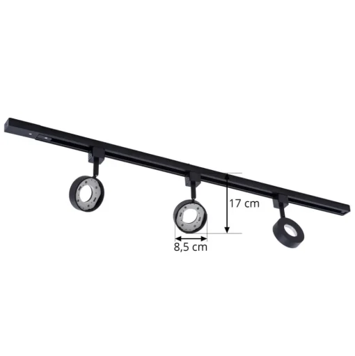 Prios Jardani railsystem 3-lamps zwart