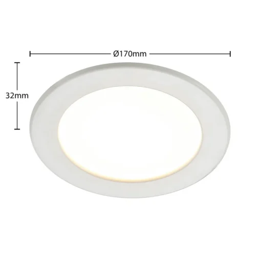 Prios LED inbouwlamp Cadance, wit, 17 cm, CCT, IP44
