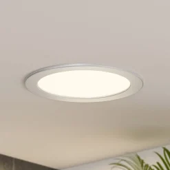 Prios LED inbouwlamp Cadance, zilver, 22 cm, CCT, IP44