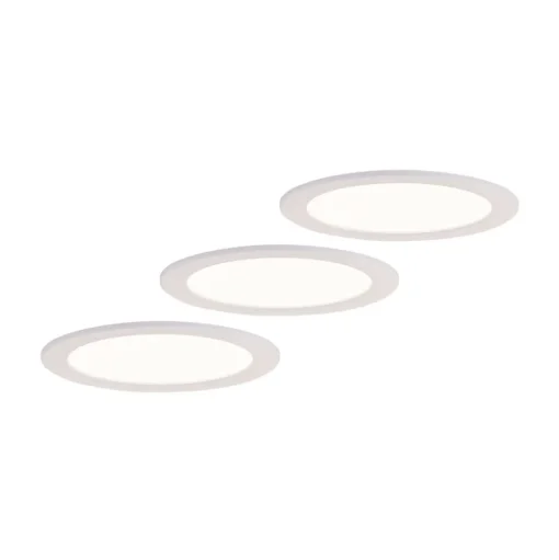 Prios LED inbouwlamp Cadance, wit, 22 cm, set van 3, CCT