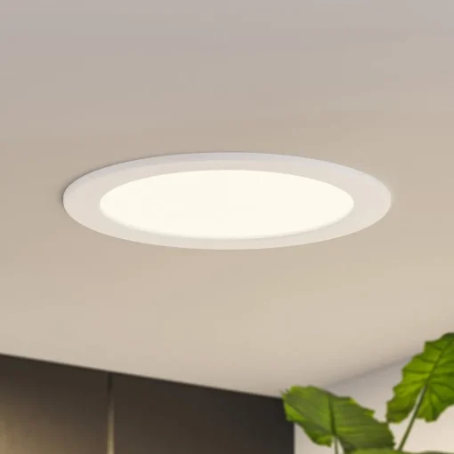 Prios LED inbouwlamp Cadance, wit, 22 cm, CCT, IP44
