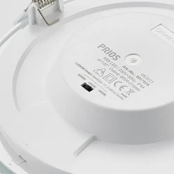 Prios LED inbouwlamp Cadance, wit, 22 cm, CCT, IP44