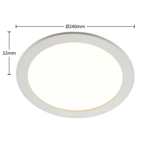 Prios LED inbouwlamp Cadance, wit, 24 cm, CCT, IP44