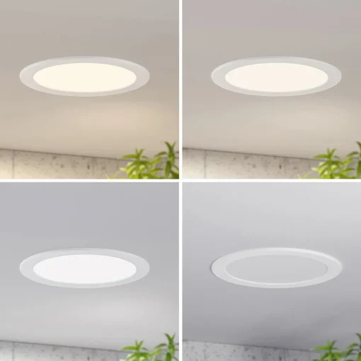 Prios LED inbouwlamp Cadance, wit, 24 cm, set van 3, CCT