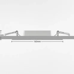 Prios LED inbouwlamp Helina, zilver, 16,5 cm, dimbaar