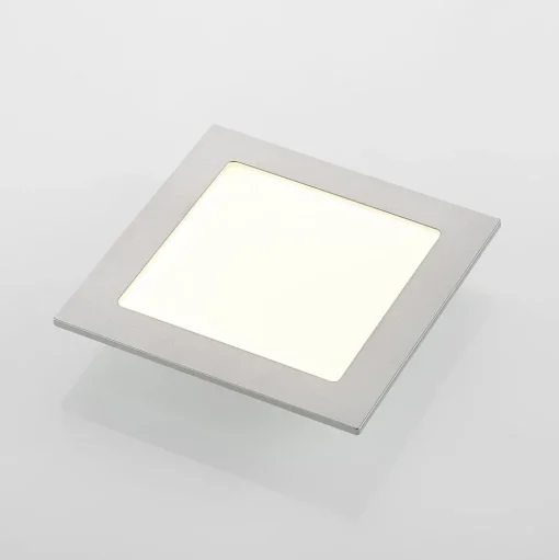 Prios LED inbouwlamp Helina, zilver, 16,5 cm, dimbaar