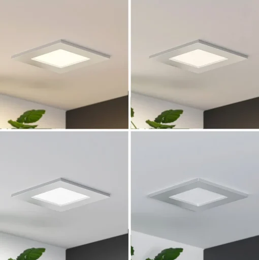 Prios LED inbouwlamp Helina, zilver, 11,5 cm, dimbaar