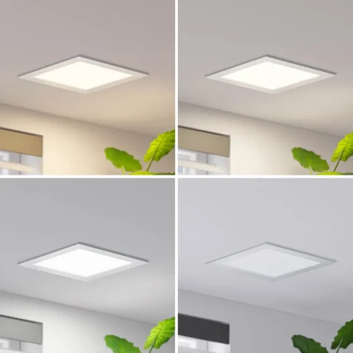 Prios LED inbouwlamp Helina, zilver, 22 cm, 18 W, dimbaar