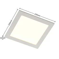 Prios LED inbouwlamp Helina, wit, 22 cm, 18 W, dimbaar