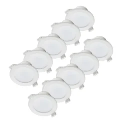 Prios LED inbouwlamp Rida, set van 10, wit, 15 cm, CCT, IP44