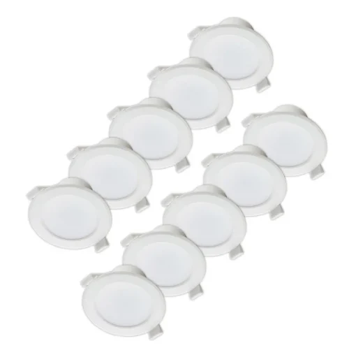 Prios LED inbouwlamp Rida, set van 10, wit, 15 cm, CCT, IP44