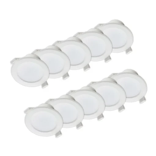 Prios LED inbouwlamp Rida, 10st, wit, 23cm, 30W, CCT, IP44