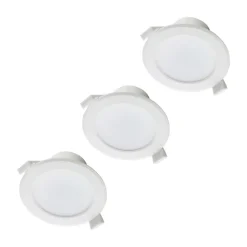 Prios LED inbouwlamp Rida, 3 stuks, wit, 23 cm, 30W, CCT, IP44