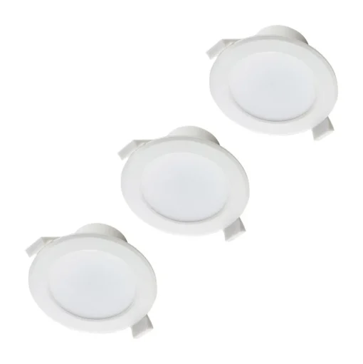 Prios LED inbouwlamp Rida, 3 stuks, wit, 23 cm, 30W, CCT, IP44