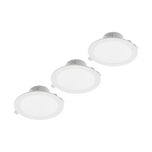 Prios LED inbouwlamp Rida, 3 stuks, wit, 23 cm, 25W, CCT, IP44