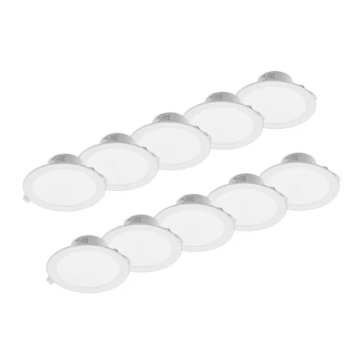Prios LED inbouwlamp Rida, 10st, wit, 23cm, 25W, CCT, IP44