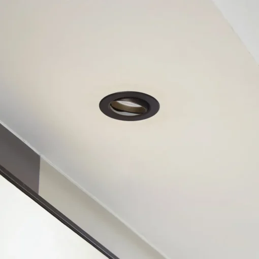 Prios LED inbouwlamp Shima, zwart, 7 W, 3000K, dimbaar