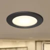 Prios LED inbouwspot Rida, zwart, Ø 10 cm, CCT, IP44