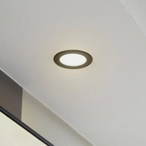 Prios LED inbouwspot Rida, zwart, Ø 10 cm, CCT, IP44