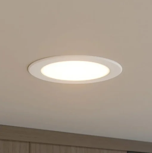 Prios LED inbouwspot Rida, wit. Ø 15 cm, CCT, IP44