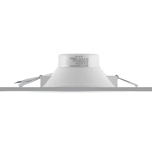 Prios LED inbouwspot Rida, wit. Ø 23 cm, 25W, CCT, IP44