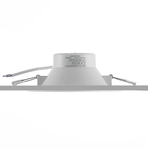 Prios LED inbouwspot Rida, wit. Ø 19 cm, CCT, IP44