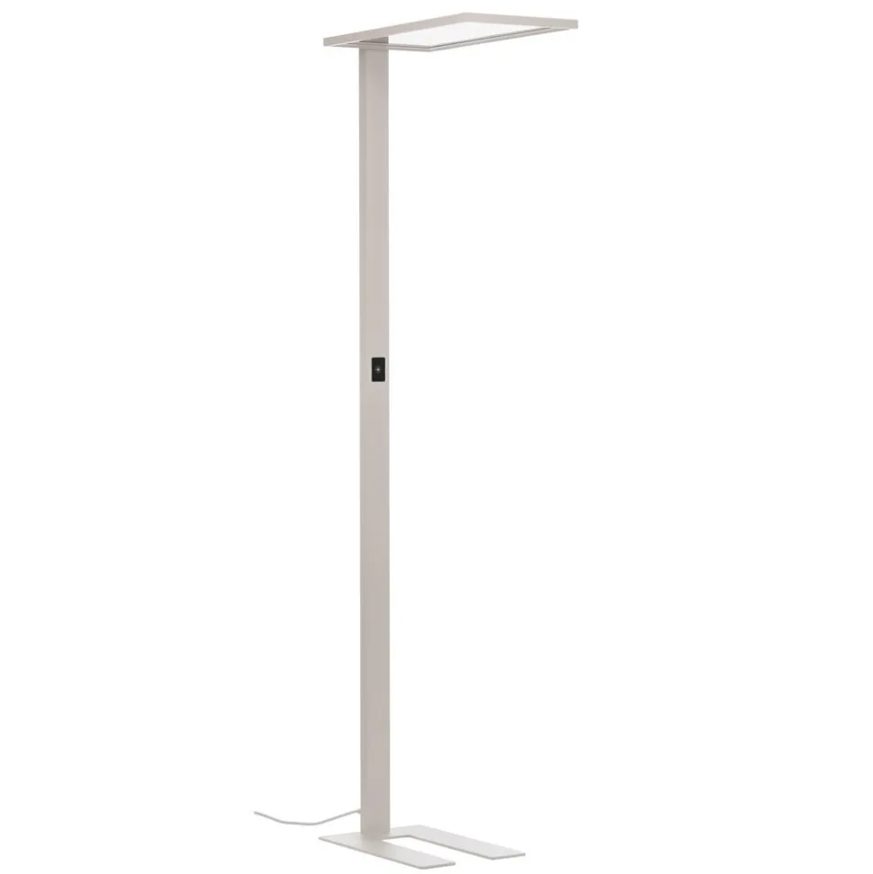 Prios LED kantoor vloerlamp Taronis, wit, 195 cm, dimbaar