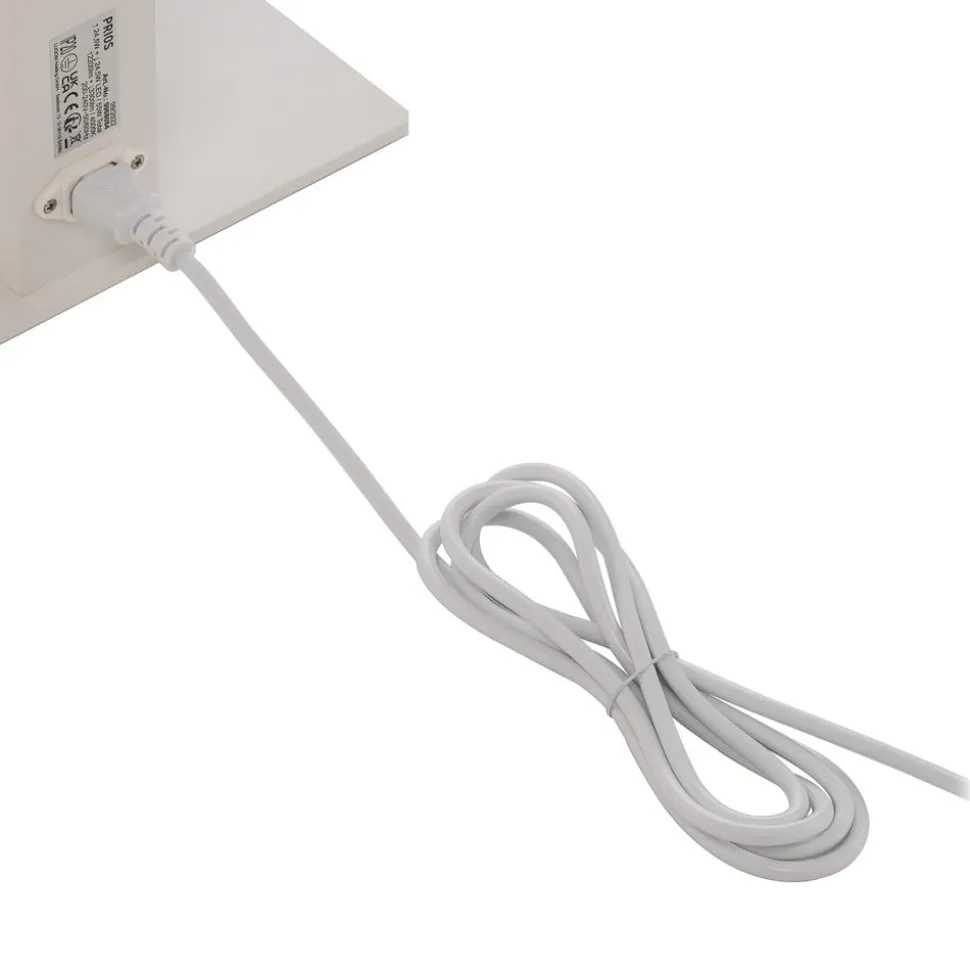 Prios LED kantoor vloerlamp Taronis, wit, 195 cm, dimbaar