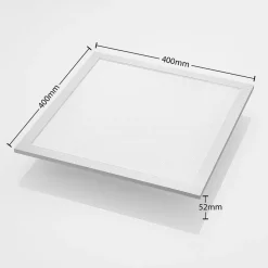 Prios LED paneel Gelora, 40 cm, 4.000 K, zilverkleurig, aluminium