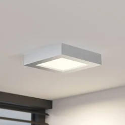 Prios LED plafondlamp Alette, zilver, 17,2 cm, dimbaar