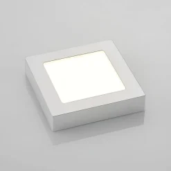 Prios LED plafondlamp Alette, zilver, 17,2 cm, dimbaar