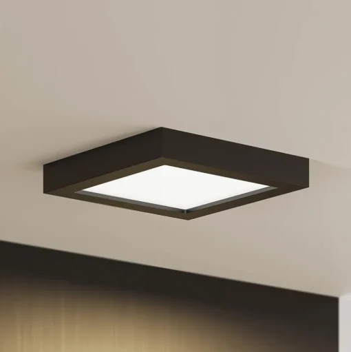 Prios LED plafondlamp Alette, zwart, 18 W, CCT, dimbaar