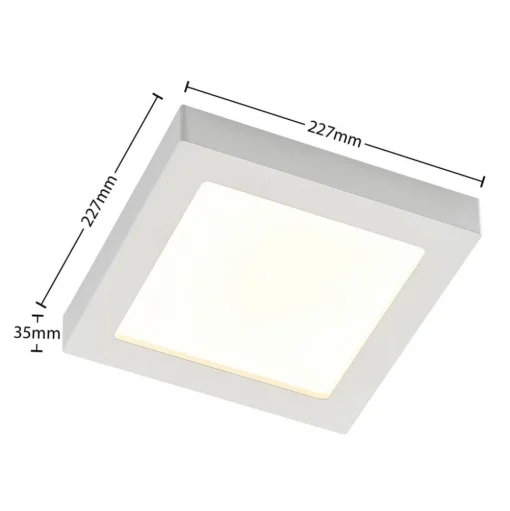 Prios LED plafondlamp Alette, wit, 22,7 cm 24W, dimbaar