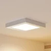 Prios LED plafondlamp Alette, zilver, 22,7cm, 18W, dimbaar